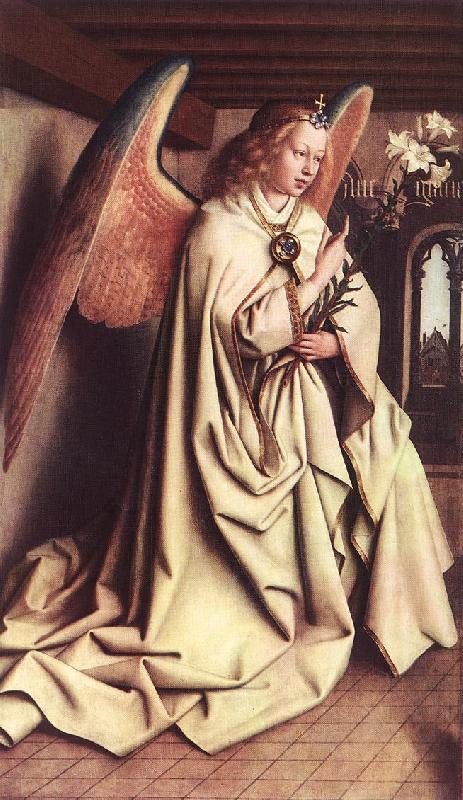 EYCK, Jan van Angel of the Annunciation oil painting image
